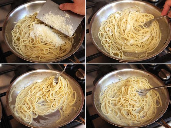 Spôsob akým pridať nastrúhaný syr do uvarených špaget.
