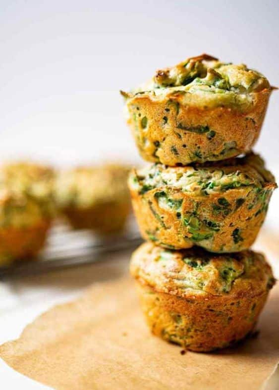 Slané veľkonočné muffiny so špenátom.
